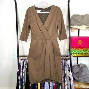 KAY Unger Chocolate Brown Faux Wrap Dress